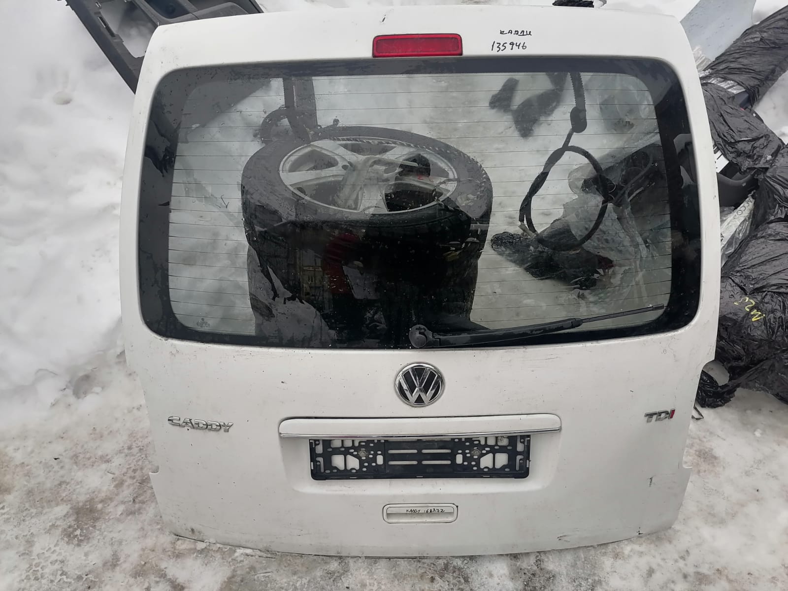 Трапеция моторчик дворников стеклоочистителя VOLKSWAGEN CADDY, TOURAN  2004- задний б/у