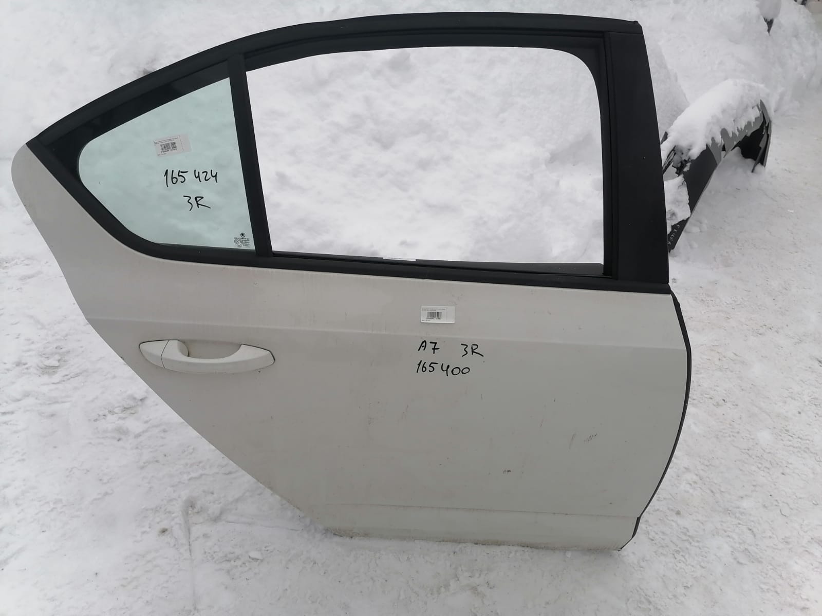 Дверь SKODA OCTAVIA A7 2013- задняя правая белая б/у