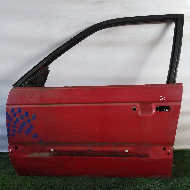 Дверь VOLKSWAGEN PASSAT B3 1988- передняя левая красная Б/У