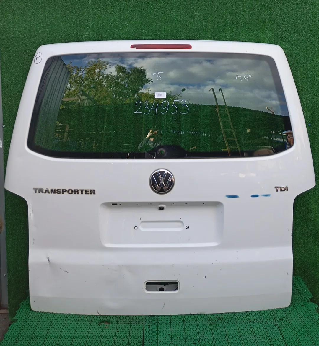 Крышка багажника VOLKSWAGEN TRANSPORTER T5 2003- с проёмом для стекла белая б/у
