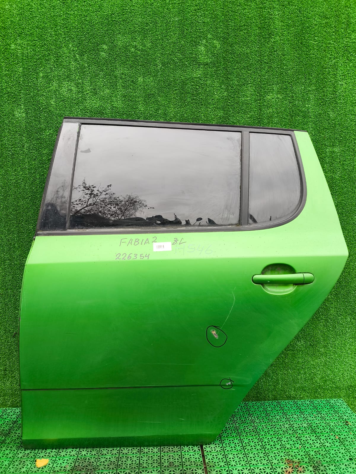 Дверь SKODA FABIA 2 2007- задняя левая хэтчбек зелёная б/у