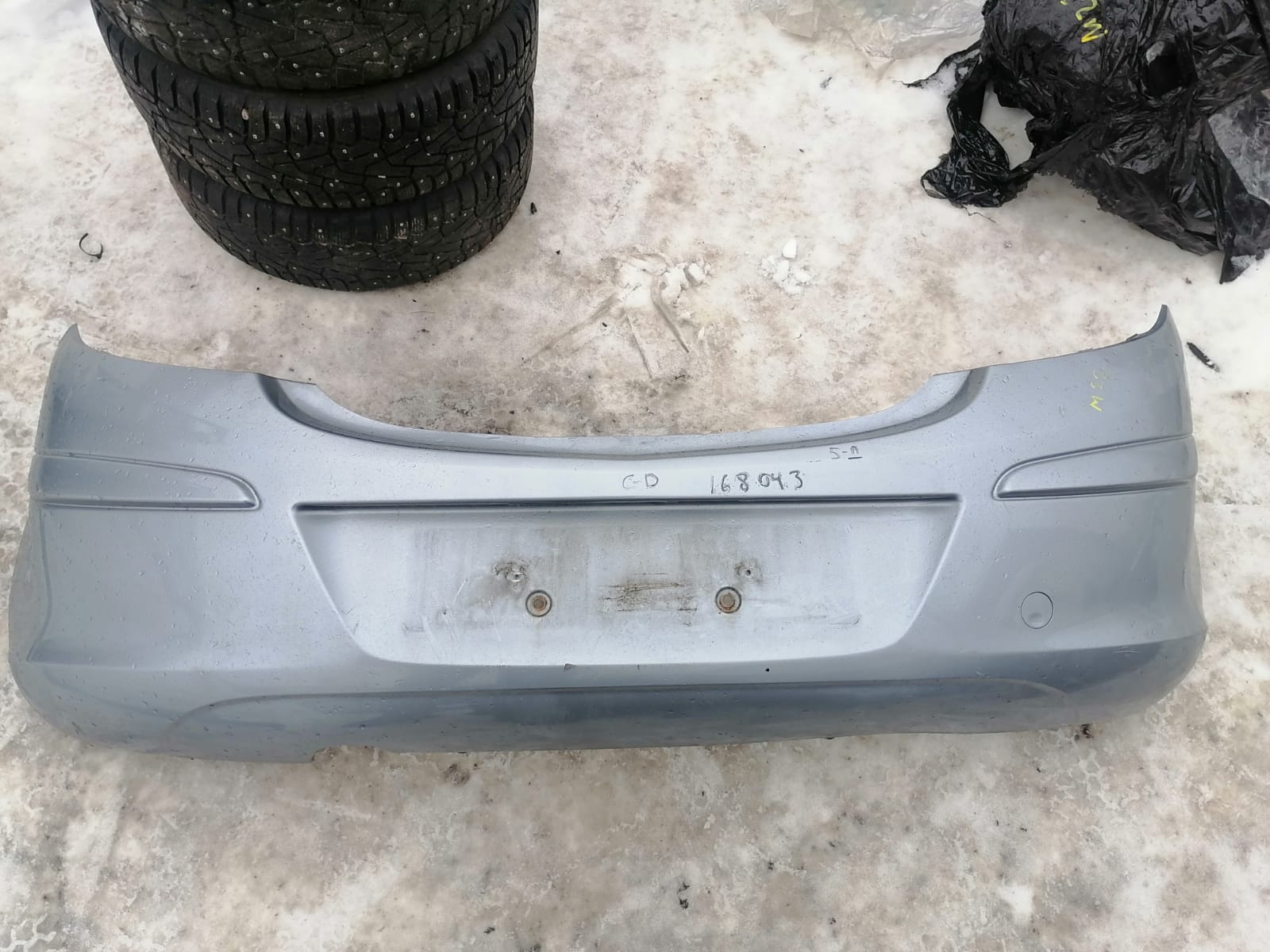 Бампер OPEL CORSA D 2006- задний 5 ти дверный серый б/у