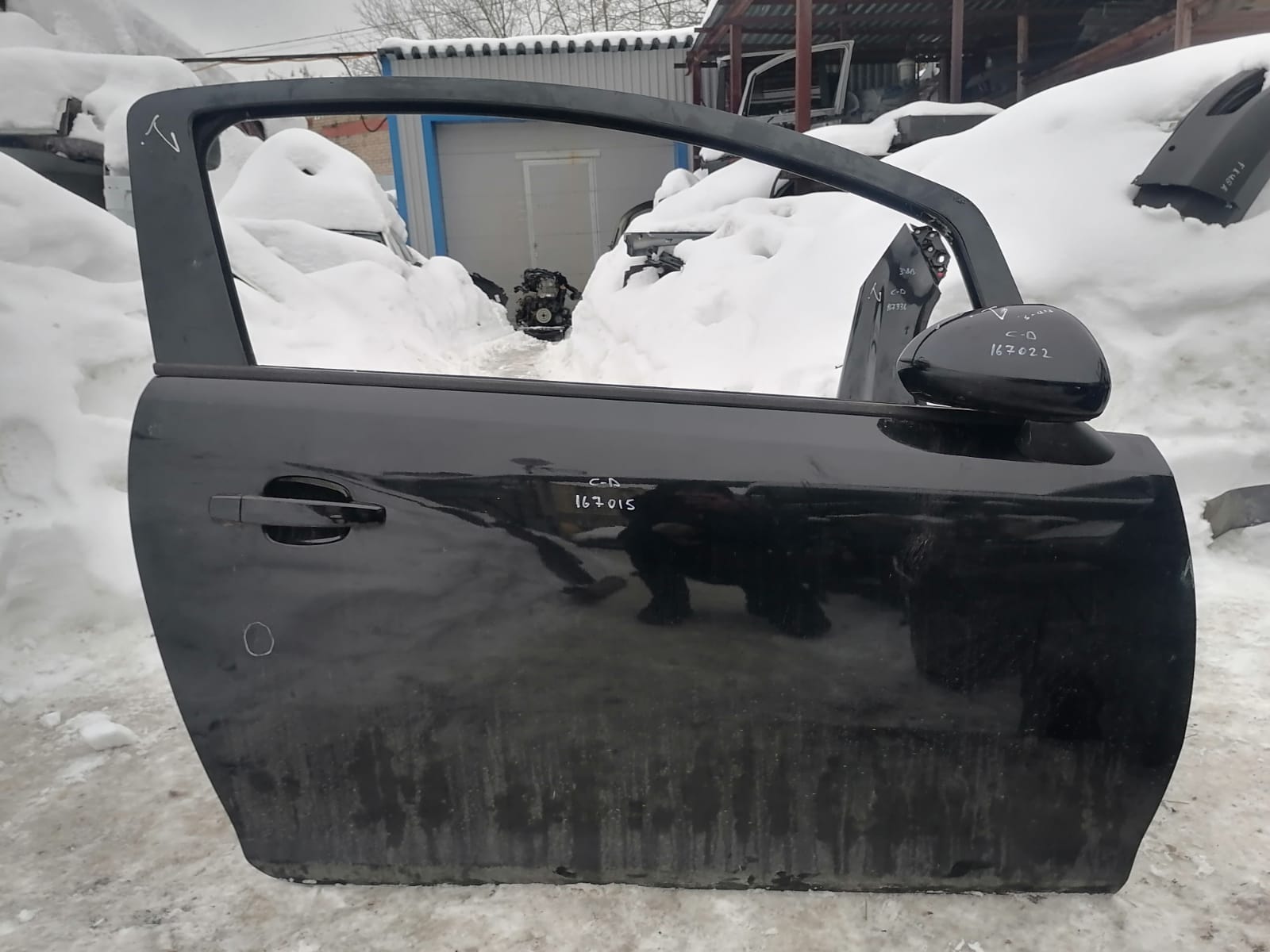 Стекло двери OPEL CORSA D 2006- 3 х дверное переднее правое купе б/у