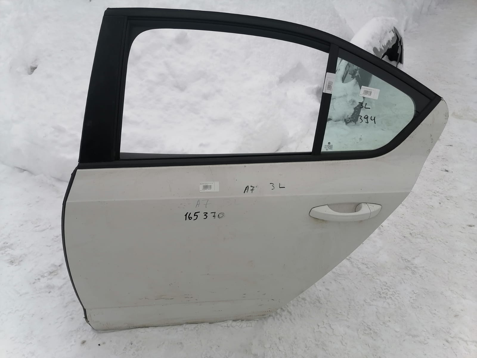 Дверь SKODA OCTAVIA A7 2013- задняя левая белая б/у